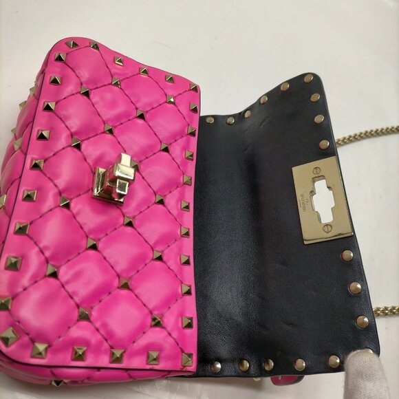 Authentic Valentino Garavani Pink Leather Shoulder Bag mn845-112525 - Picture 10 of 16